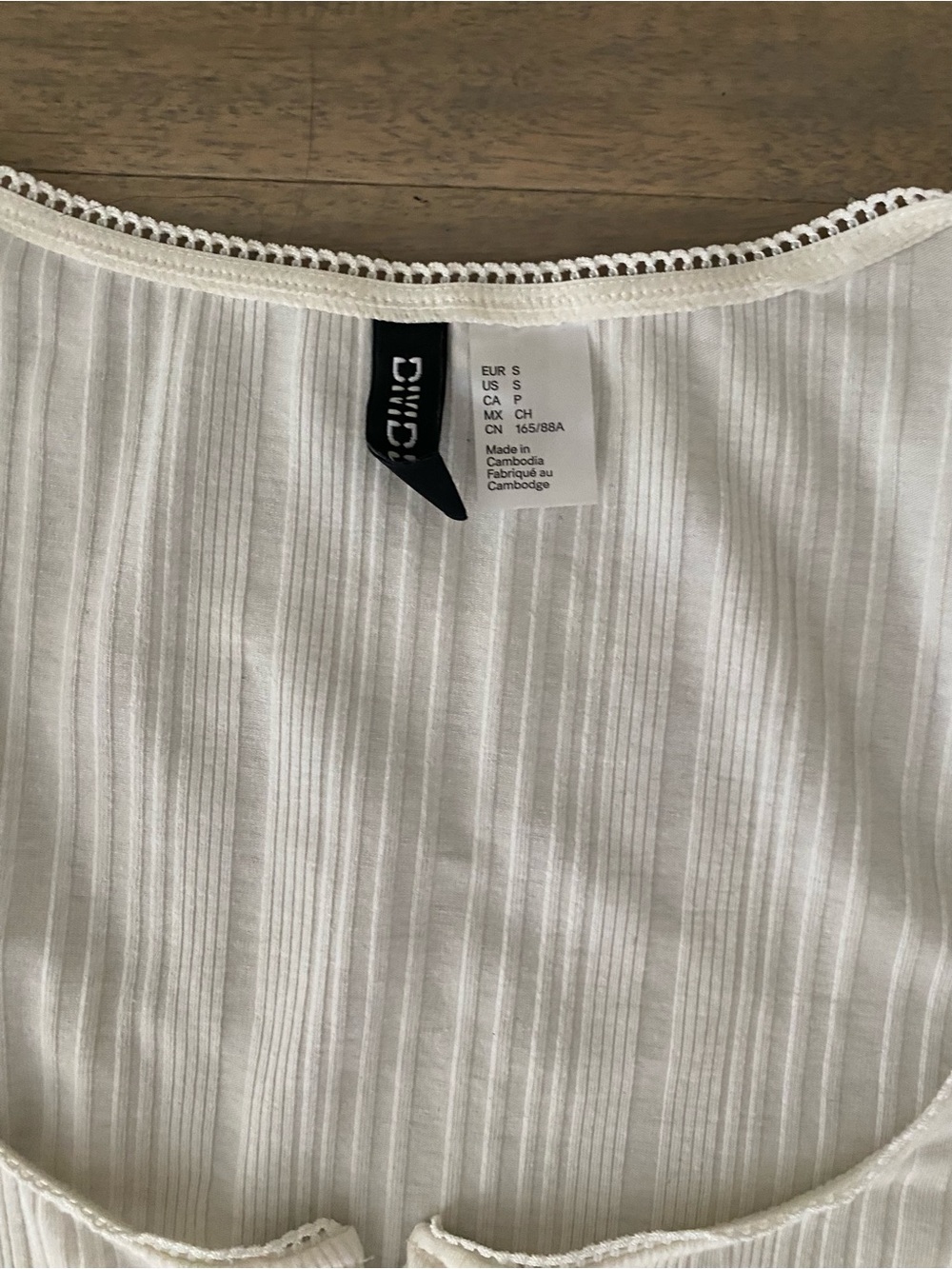 H&M Cream Ribbed Button-Front Long Sleeve Dress - Picture 3 of 6